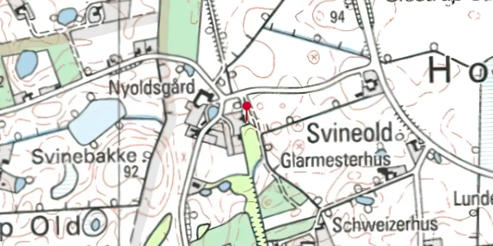 Historisk kort over Oldgård Billetsalgssted Historisk kort over Oldgård Billetsalgssted