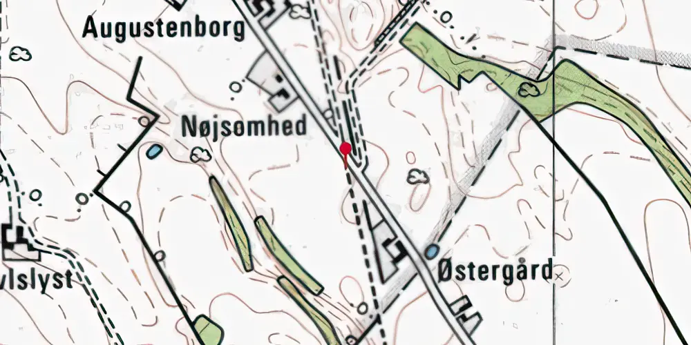 Historisk kort over Vinding Østergaard Trinbræt Historisk kort over Vinding Østergaard Trinbræt