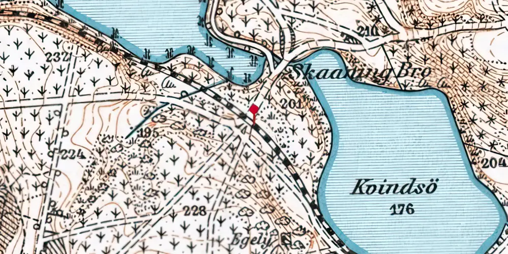 Historisk kort over Skåningbro Trinbræt Historisk kort over Skåningbro Trinbræt