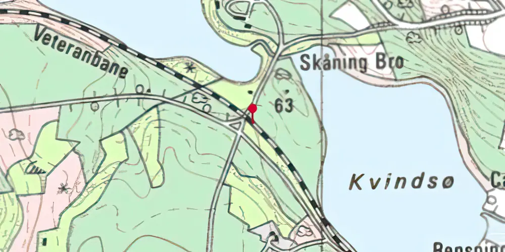 Historisk kort over Skåningbro Trinbræt Historisk kort over Skåningbro Trinbræt