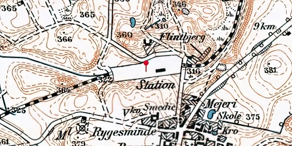 Historisk kort over Them By Station Historisk kort over Them By Station