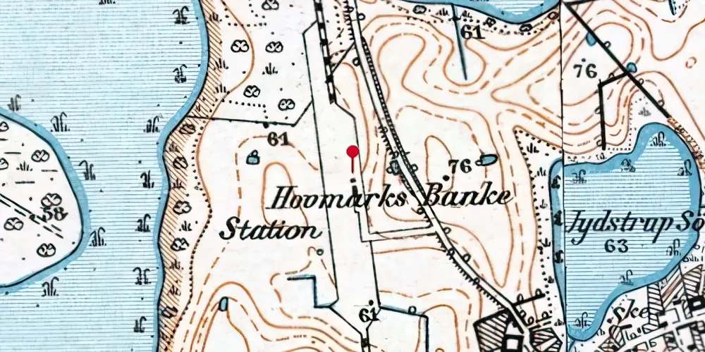Historisk kort over Jystrup Station