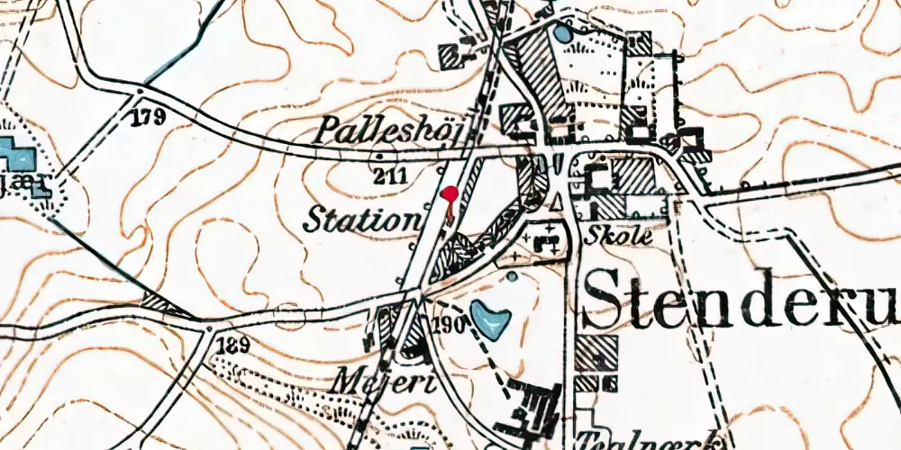 Historisk kort over Stenderup Station Historisk kort over Stenderup Station