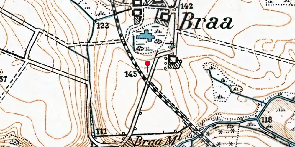 Historisk kort over Brå Trinbræt