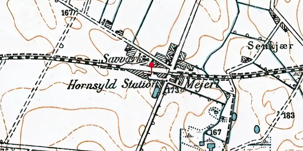 Historisk kort over Hornsyld Station Historisk kort over Hornsyld Station