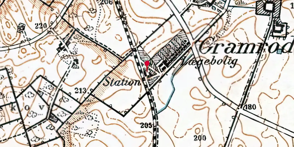 Historisk kort over Gramrode Station Historisk kort over Gramrode Station
