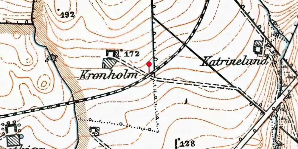 Historisk kort over Kronholm Trinbræt Historisk kort over Kronholm Trinbræt