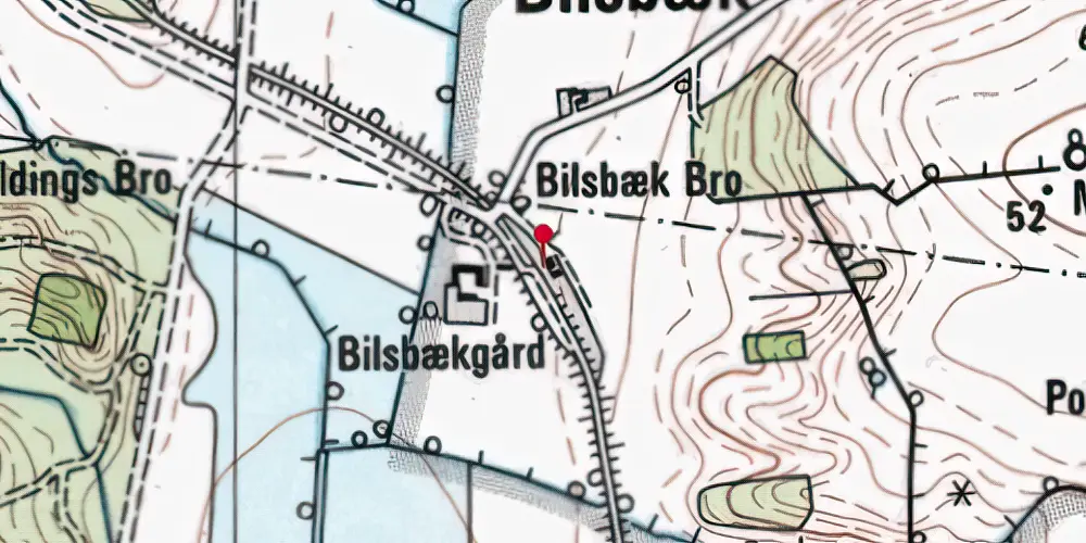 Historisk kort over Bilsbæk Station Historisk kort over Bilsbæk Station