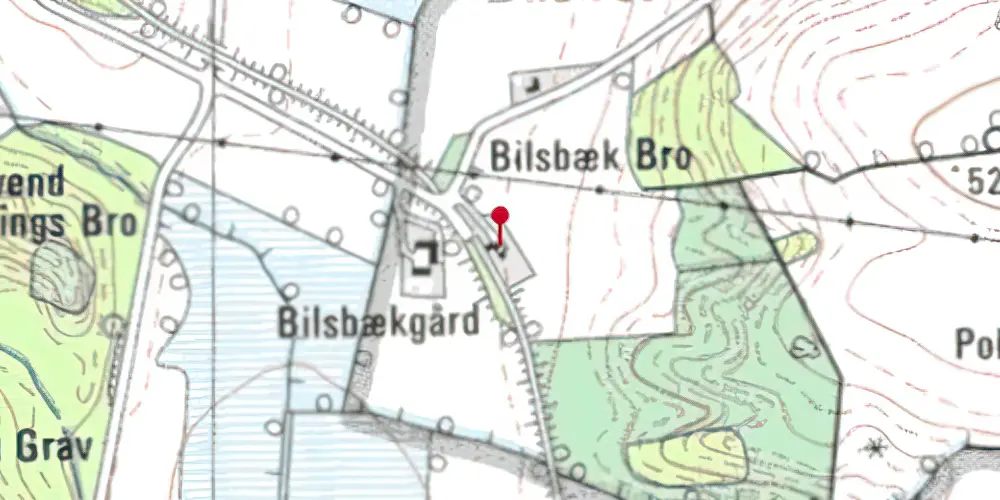Historisk kort over Bilsbæk Station Historisk kort over Bilsbæk Station