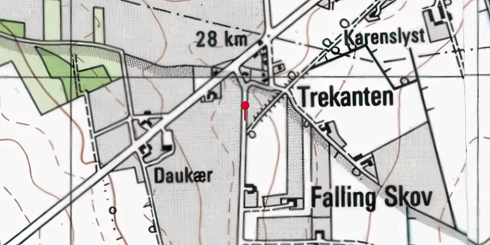 Historisk kort over Trekanten Trinbræt Historisk kort over Trekanten Trinbræt