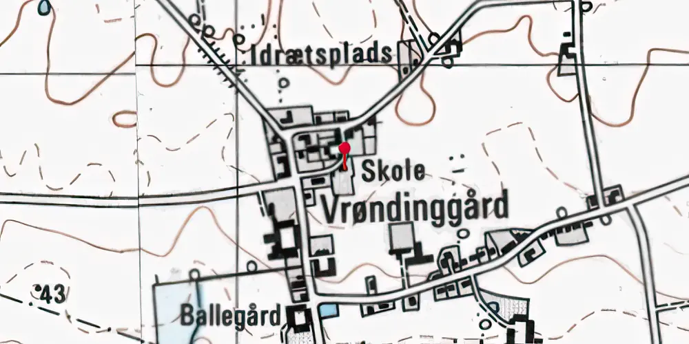 Historisk kort over Vrønding Station Historisk kort over Vrønding Station