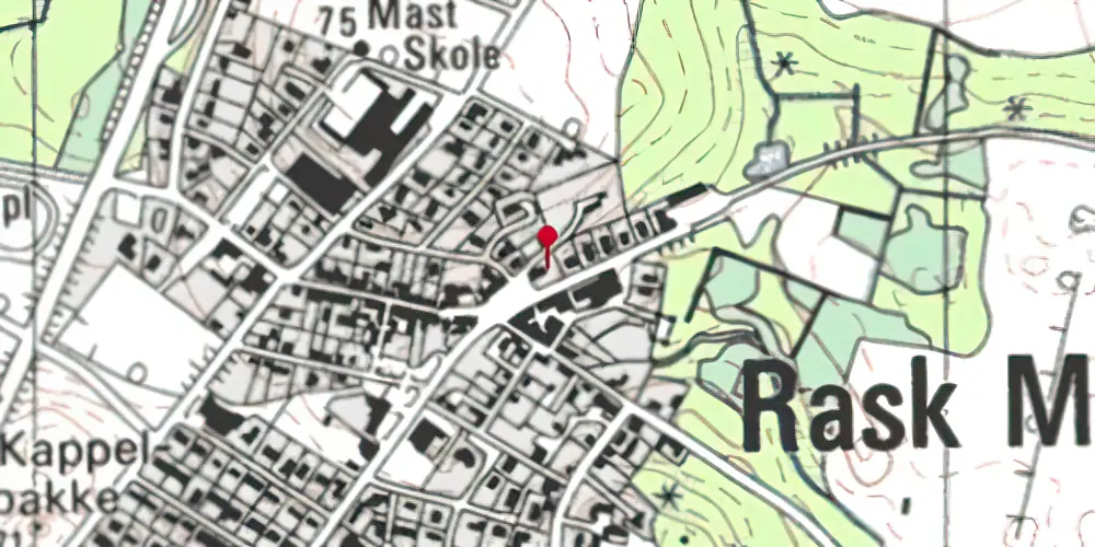 Historisk kort over Rask Mølle Station Historisk kort over Rask Mølle Station