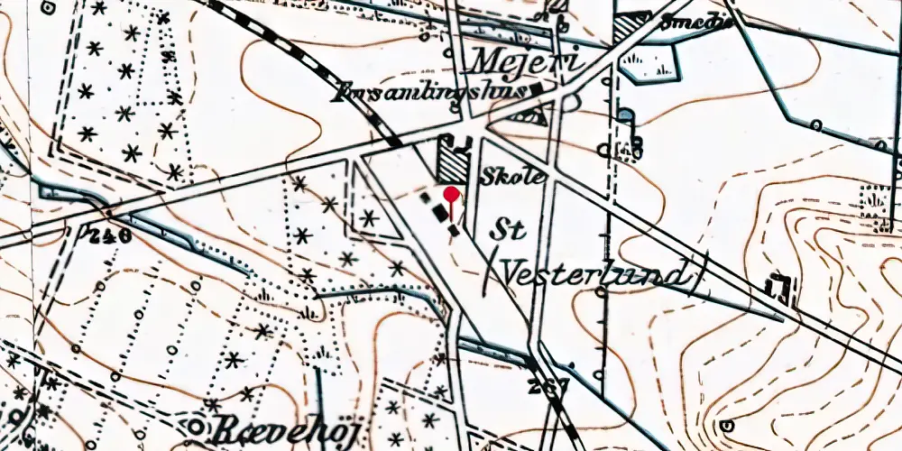 Historisk kort over Vesterlund Station Historisk kort over Vesterlund Station