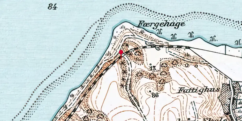 Historisk kort over Ved badestranden Trinbræt (uofficielt)