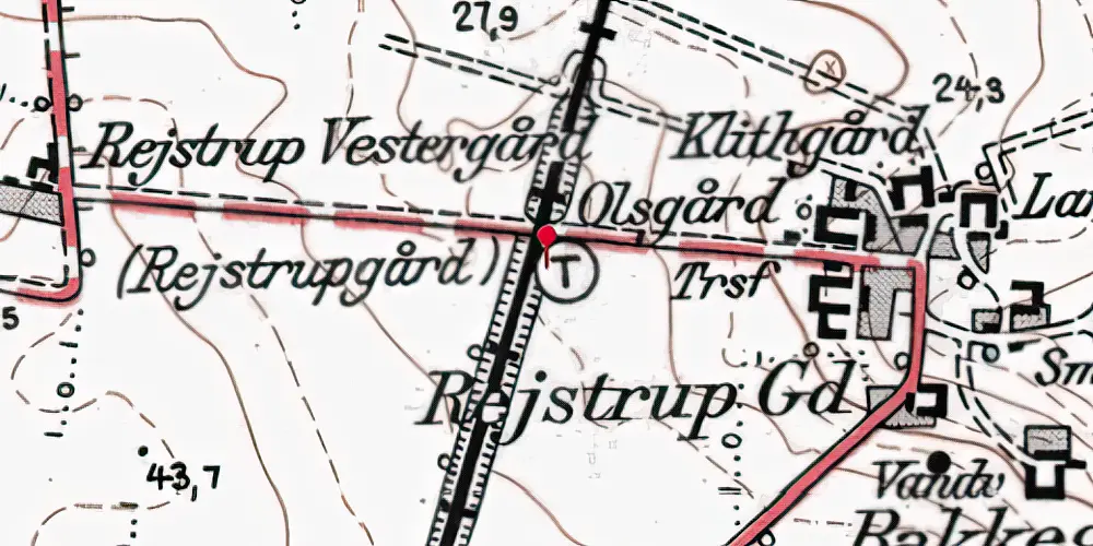 Historisk kort over Rejstrupgård Trinbræt Historisk kort over Rejstrupgård Trinbræt