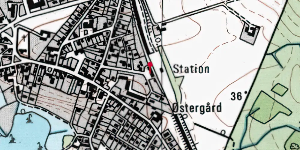 Historisk kort over Glumsø Station [1924-2020]