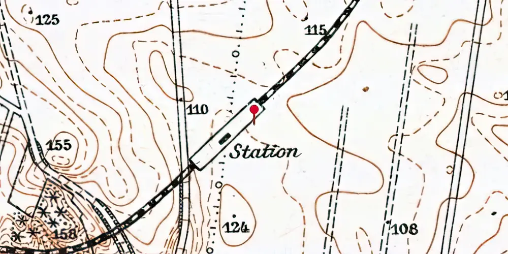 Historisk kort over Sønderbæk Station Historisk kort over Sønderbæk Station