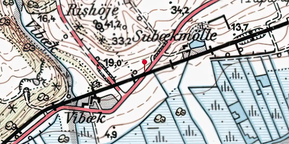 Historisk kort over Pramhuset Trinbræt (uofficielt) Historisk kort over Pramhuset Trinbræt (uofficielt)