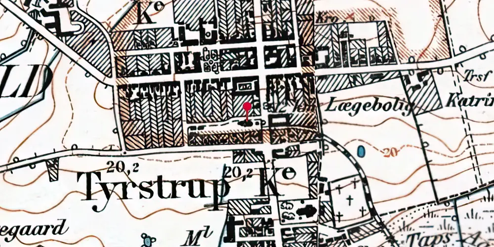 Historisk kort over Christiansfeld Station Historisk kort over Christiansfeld Station
