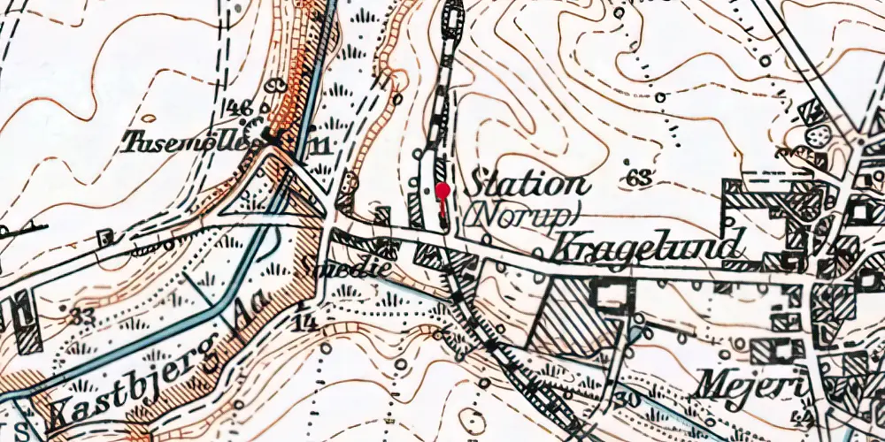 Historisk kort over Norup Station Historisk kort over Norup Station