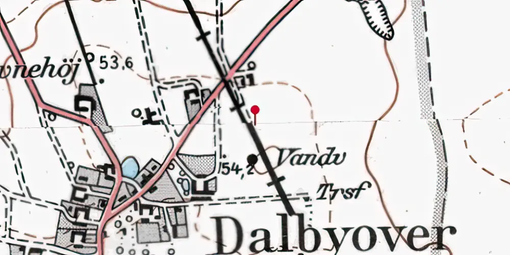 Historisk kort over Dalbyneder Trinbræt Historisk kort over Dalbyneder Trinbræt