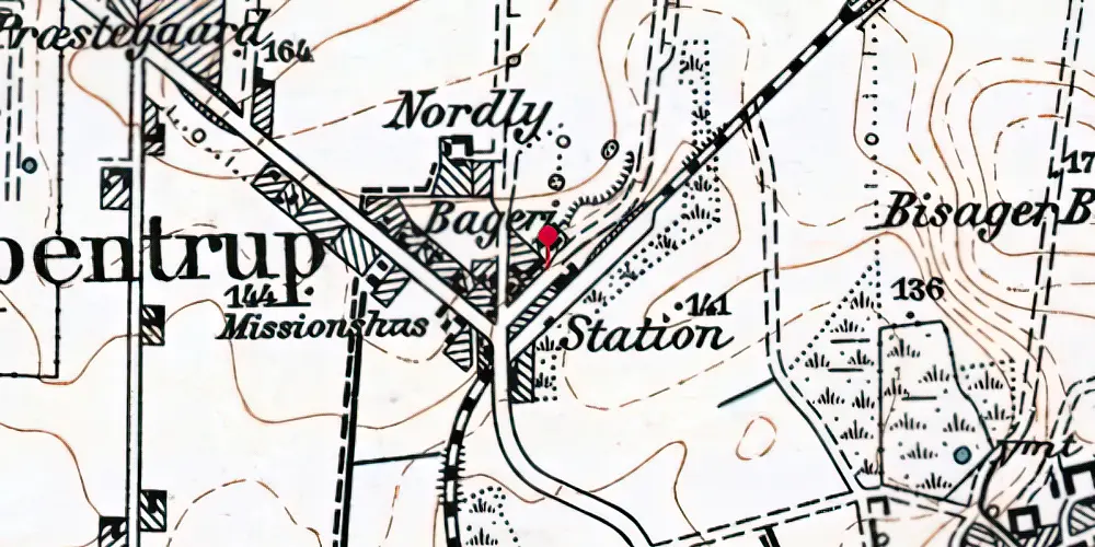Historisk kort over Spentrup Station Historisk kort over Spentrup Station