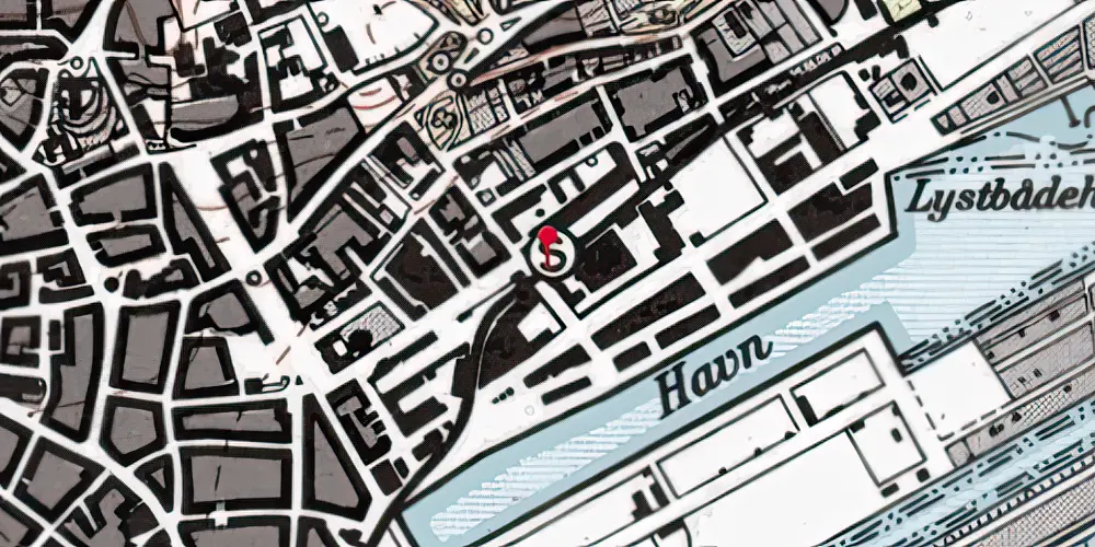 Historisk kort over Randers Privatbanestation Historisk kort over Randers Privatbanestation