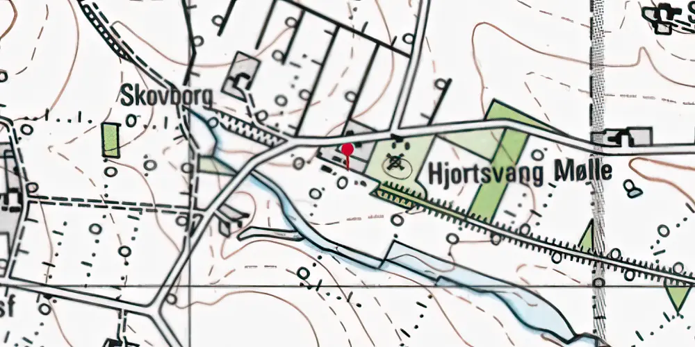 Historisk kort over Hjortsvang Station Historisk kort over Hjortsvang Station