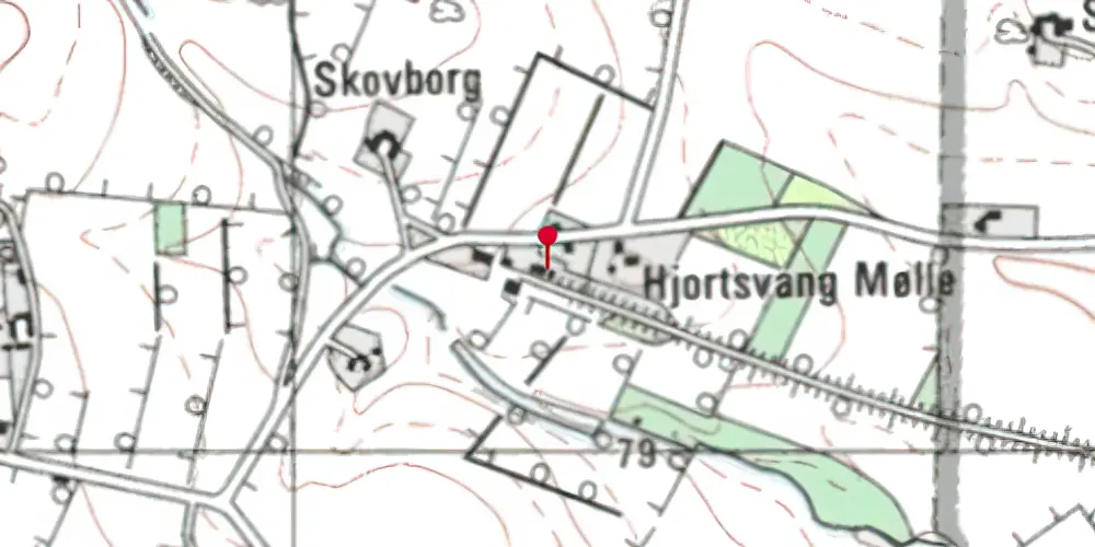 Historisk kort over Hjortsvang Station Historisk kort over Hjortsvang Station