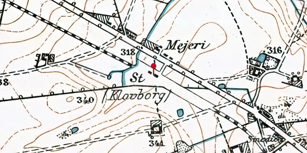 Historisk kort over Klovborg Station Historisk kort over Klovborg Station