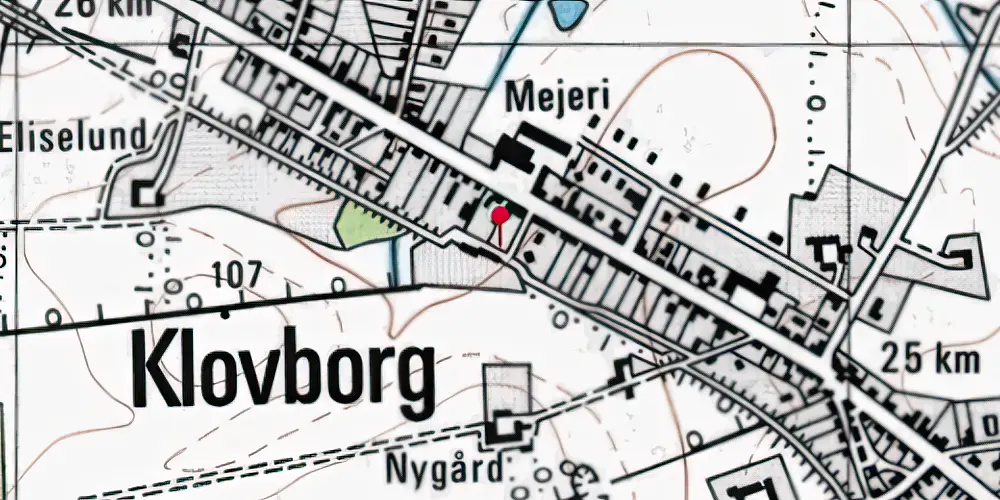 Historisk kort over Klovborg Station Historisk kort over Klovborg Station