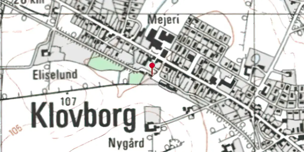 Historisk kort over Klovborg Station Historisk kort over Klovborg Station
