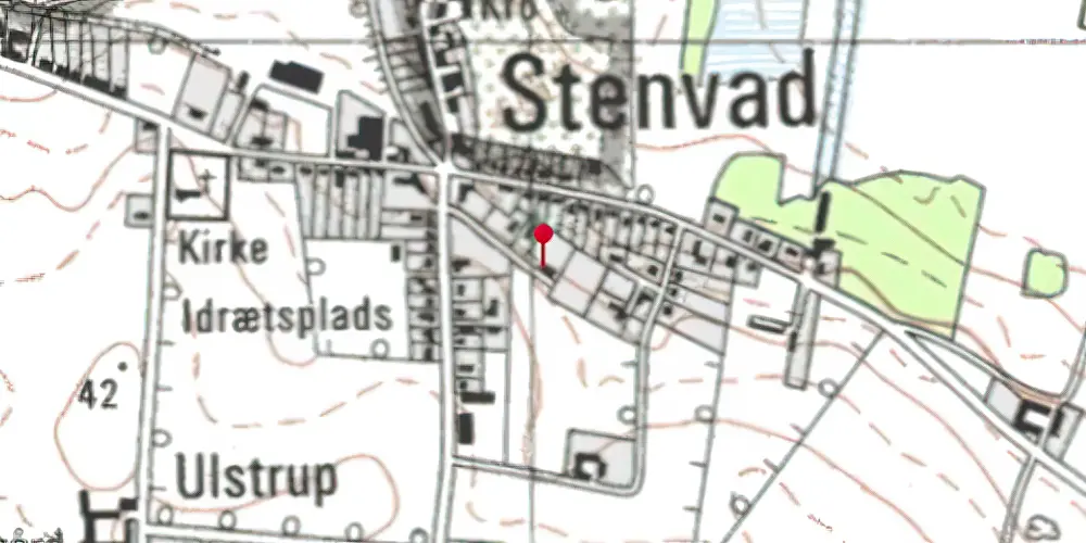 Historisk kort over Stenvad Station Historisk kort over Stenvad Station