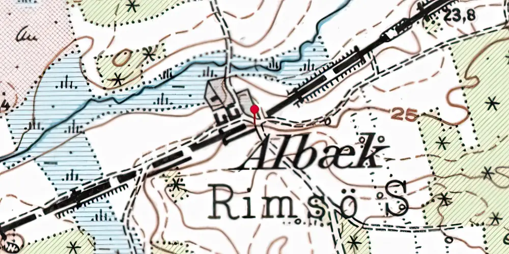 Historisk kort over Albæk Trinbræt Historisk kort over Albæk Trinbræt