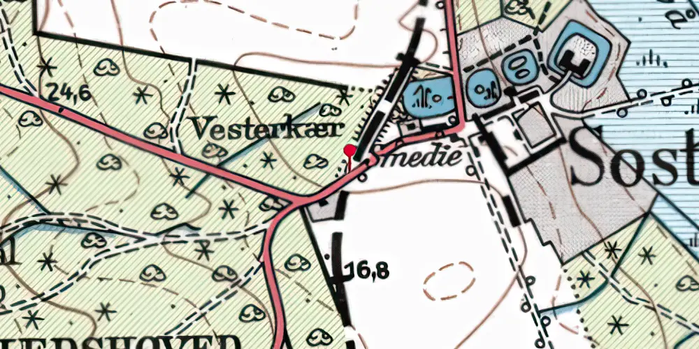 Historisk kort over Sostrup Trinbræt Historisk kort over Sostrup Trinbræt