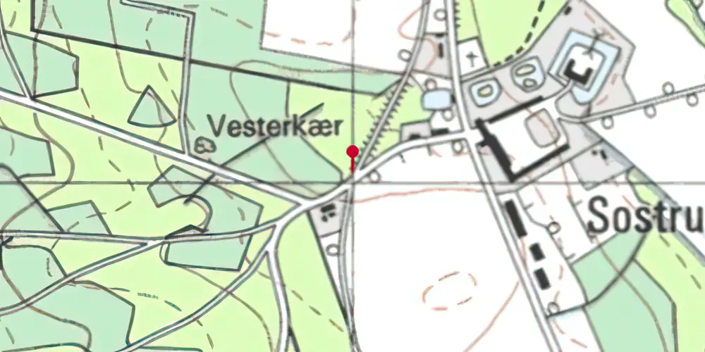 Historisk kort over Sostrup Trinbræt Historisk kort over Sostrup Trinbræt