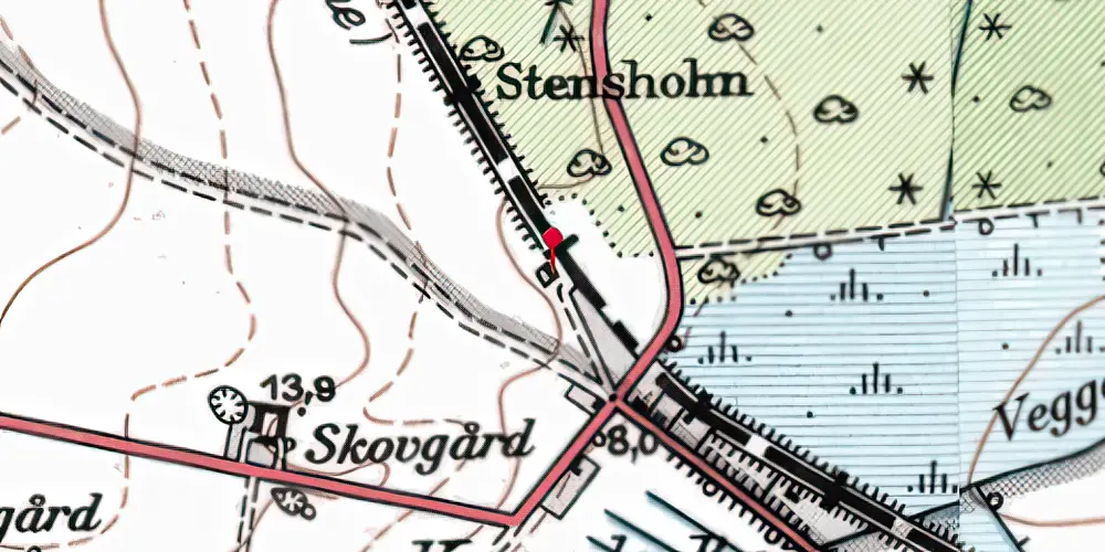 Historisk kort over Tornled Station Historisk kort over Tornled Station