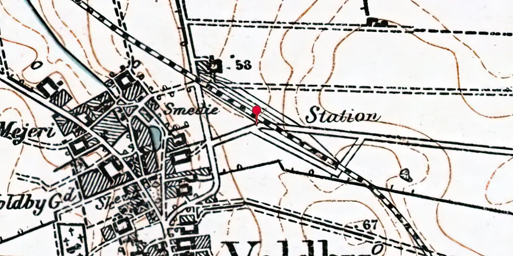 Historisk kort over Voldby Station Historisk kort over Voldby Station