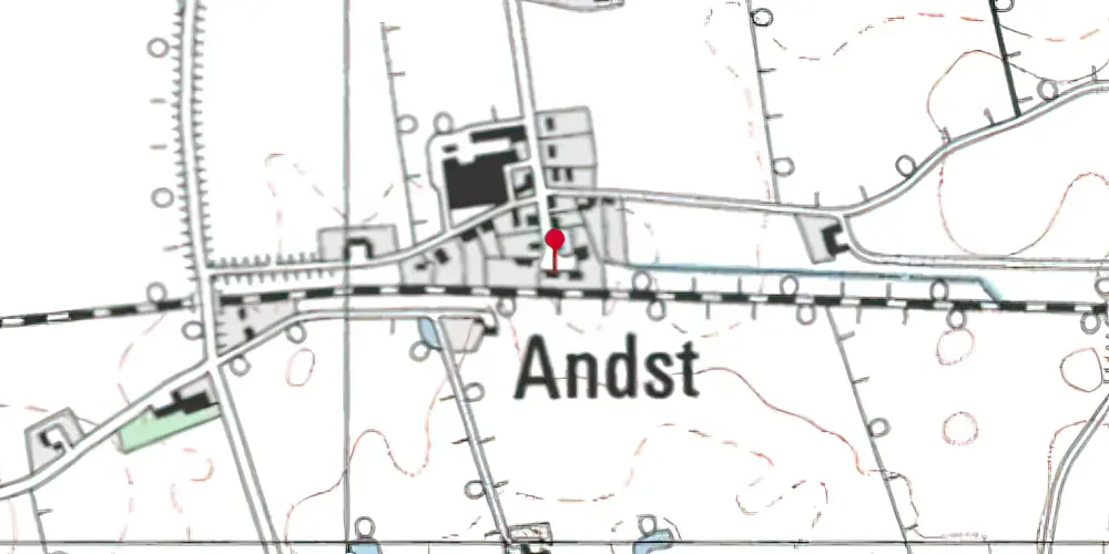 Historisk kort over Andst Station