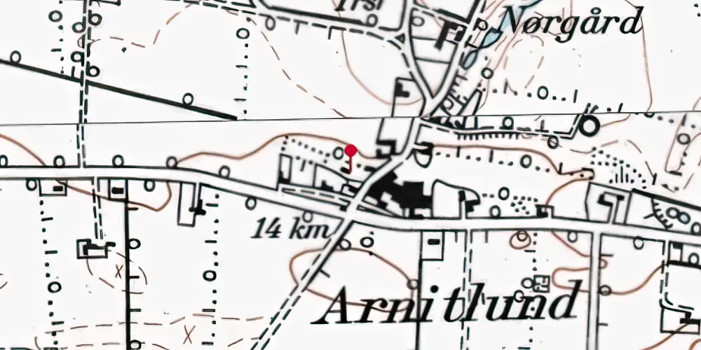 Historisk kort over Arnitlund Station Historisk kort over Arnitlund Station