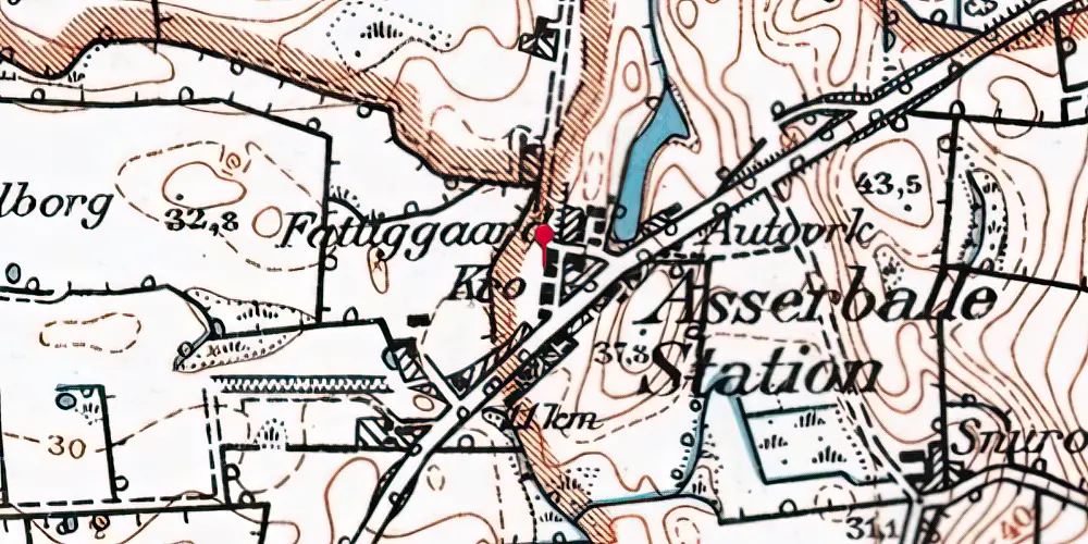 Historisk kort over Asserballe Station Historisk kort over Asserballe Station
