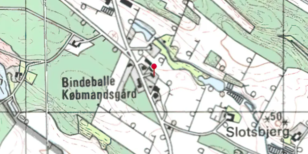 Historisk kort over Bindeballe Holdeplads