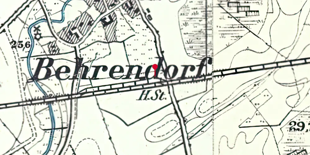 Historisk kort over Bjerndrup Holdeplads med sidespor Historisk kort over Bjerndrup Holdeplads med sidespor