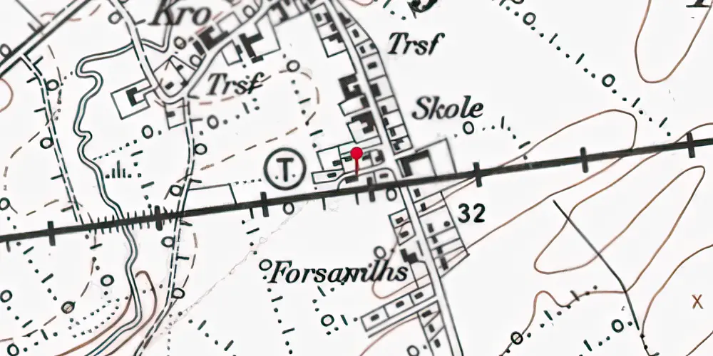 Historisk kort over Bjerndrup Holdeplads med sidespor Historisk kort over Bjerndrup Holdeplads med sidespor