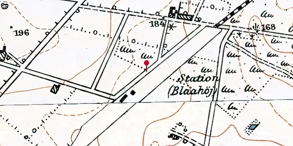 Historisk kort over Blaahøj Station