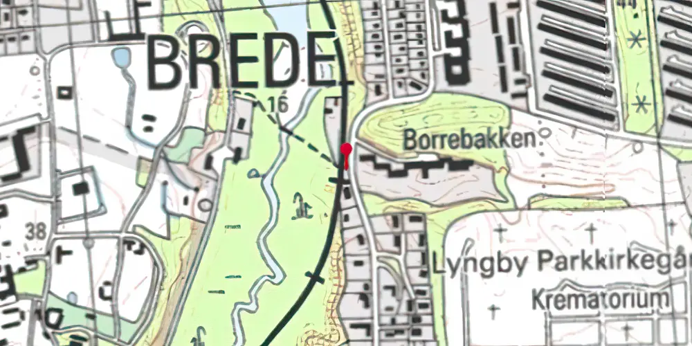 Historisk kort over Borrebakken Trinbræt Historisk kort over Borrebakken Trinbræt