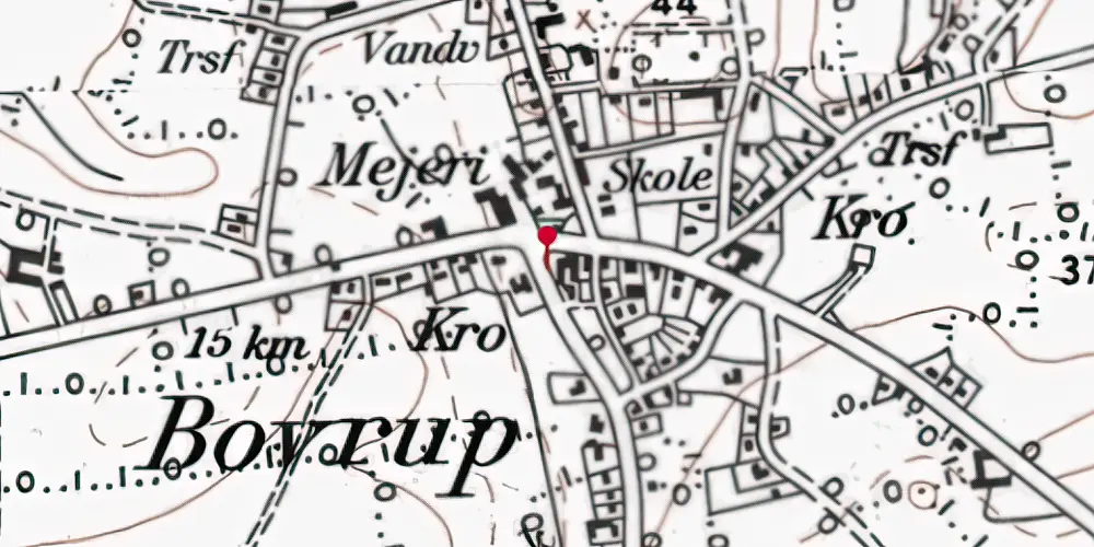 Historisk kort over Bovrup Stationskro Historisk kort over Bovrup Stationskro