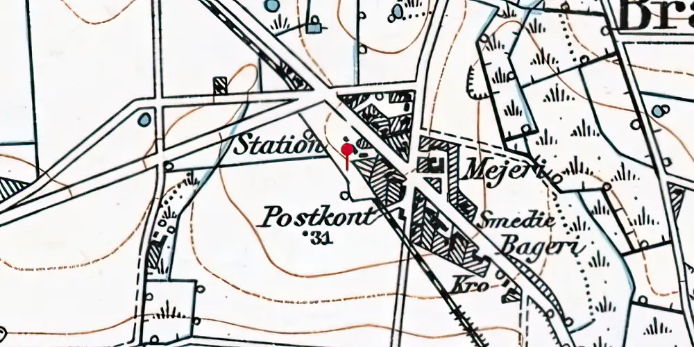 Historisk kort over Branderup Station Historisk kort over Branderup Station