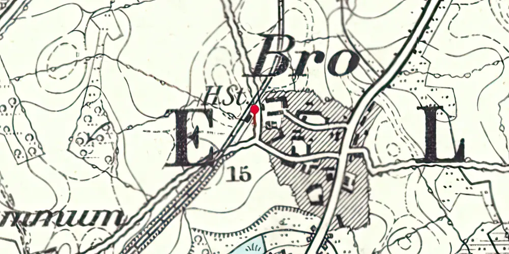 Historisk kort over Bro Station Historisk kort over Bro Station