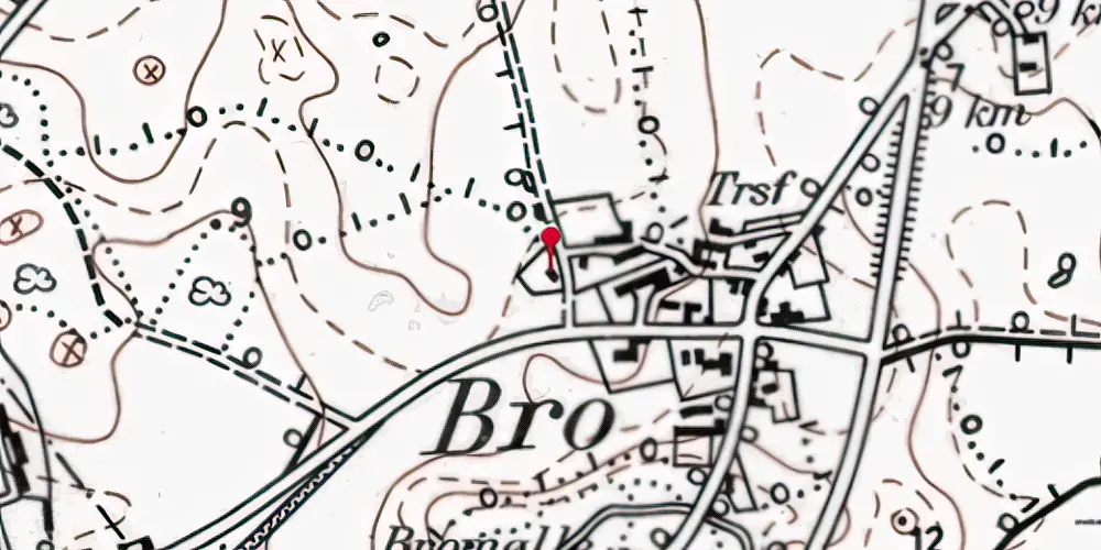 Historisk kort over Bro Station Historisk kort over Bro Station